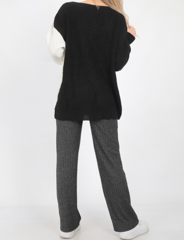 Pulover SHEIN, alb-negru, M