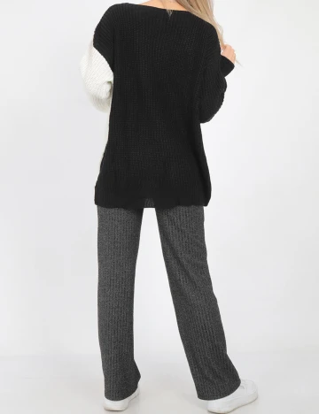 Pulover SHEIN, alb-negru, M