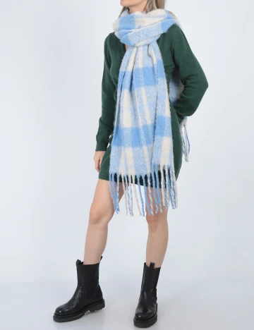 Fular Object, albastru Albastru