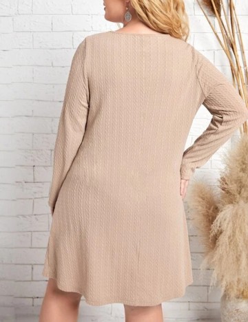 Rochie scurta Emery Rose Curve, bej, 2XL