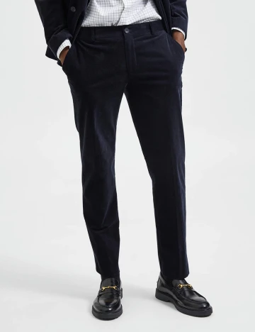 Pantaloni Selected, bleumarin inchis