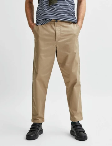 Pantaloni Selected, maro deschis, W30/L32