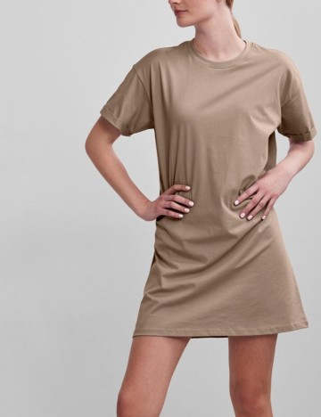 Rochie scurta Pieces, maro, L