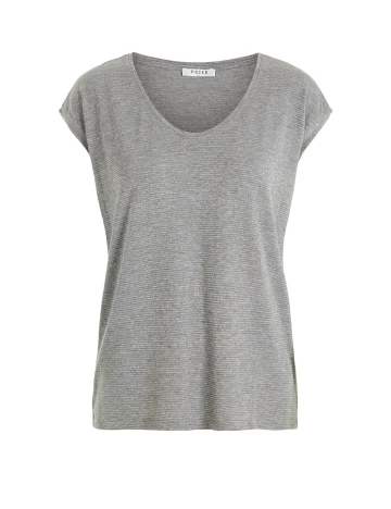 Tricou Pieces, gri, M