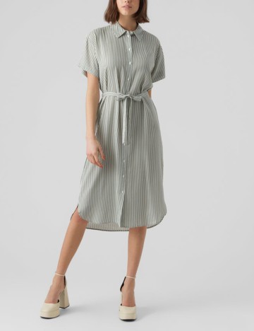 Rochie medie Vero Moda, alb/verde, M