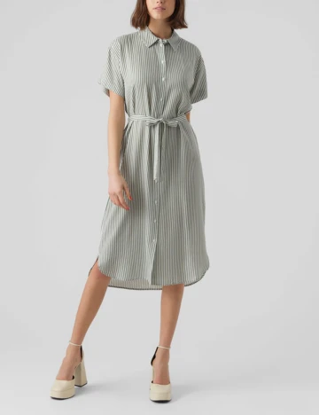 Rochie medie Vero Moda, alb/verde, M