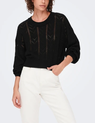 Pulover Jacqueline de Yong, negru, M Negru