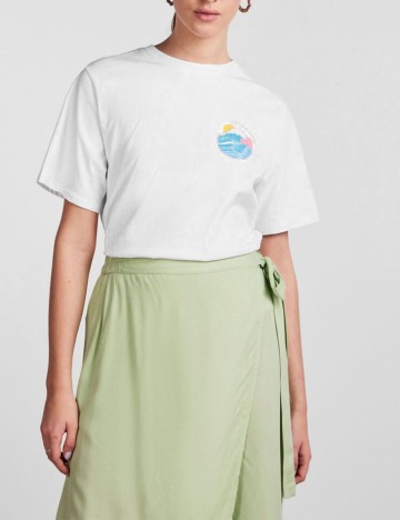 Tricou Pieces, alb, XL