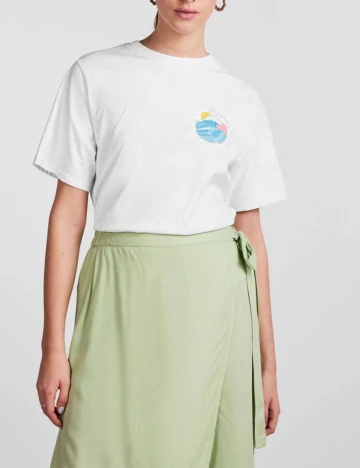 Tricou Pieces, alb, XL Alb