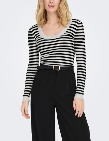 Bluza Jack&Jones, alb-negru, L