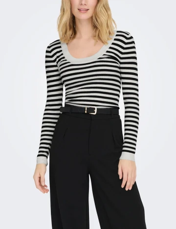 Bluza Jack&Jones, alb-negru, L