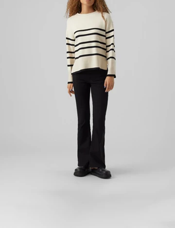 Pulover Vero Moda, crem/negru, XS
