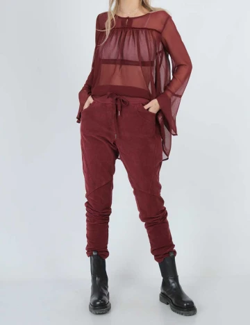Pantaloni b.young, visiniu, S