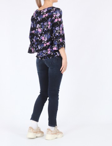 Bluza Fransa, negru floral, S