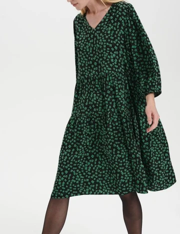 Rochie scurta Saint Tropez, negru floral, XS