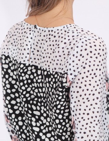 Rochie scurta Bon a Parte, alb-negru, S