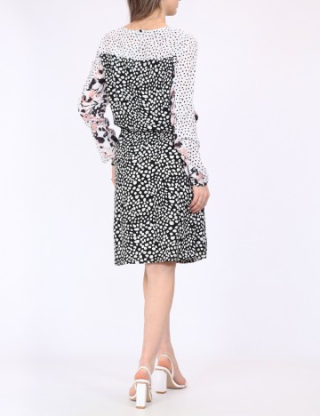 Rochie scurta Bon a Parte, alb-negru, S