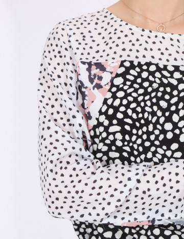 Rochie scurta Bon a Parte, alb-negru, S