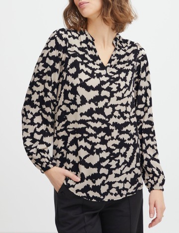 Camasa Fransa, crem/negru, XS