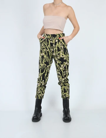 Pantaloni Ichi, verde, S