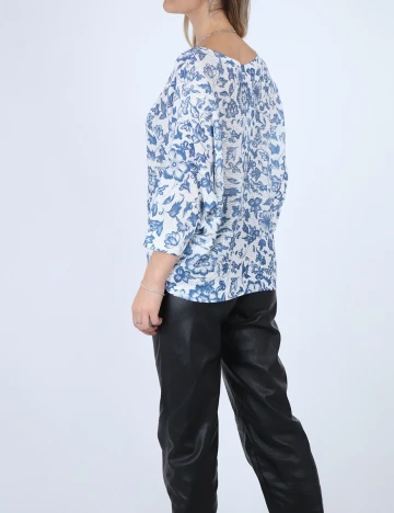 Bluza Fransa, alb/albastru, S/M