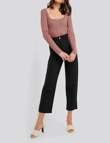 Bluza NA-KD, roz pudra inchis, XXS Roz