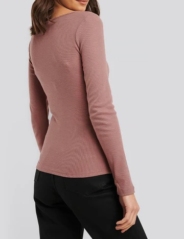 Bluza NA-KD, roz pudra inchis, XXS Roz