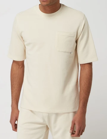 Tricou Casual Friday, crem, M