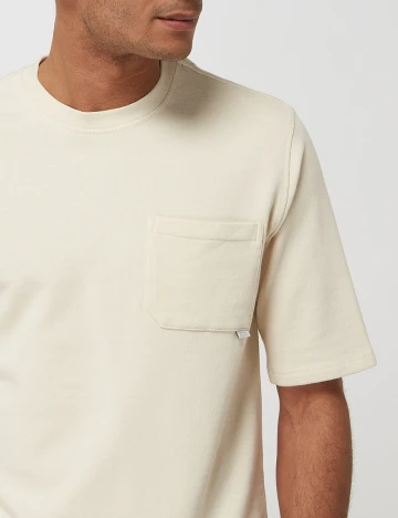 Tricou Casual Friday, crem, M