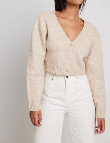 Cardigan NA-KD, crem, XS Crem