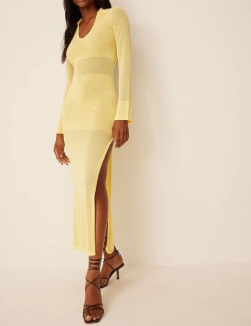 Rochie medie NA-KD, galben, M