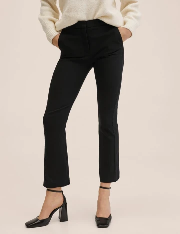 Pantaloni Mango, negru Negru