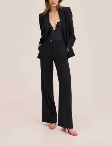 Pantaloni Mango, negru Negru