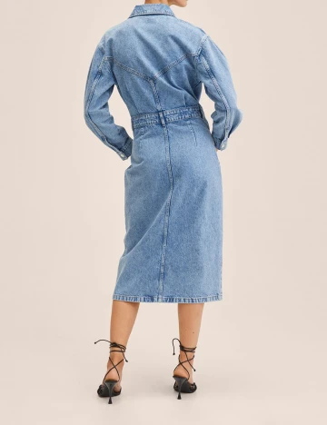 Rochie medie Mango, albastru Albastru