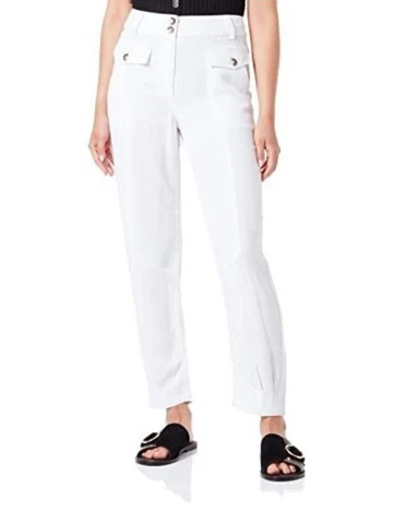 Pantaloni Comma, alb, 38 Alb