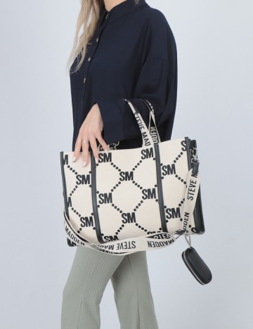 Geanta Steve Madden, crem