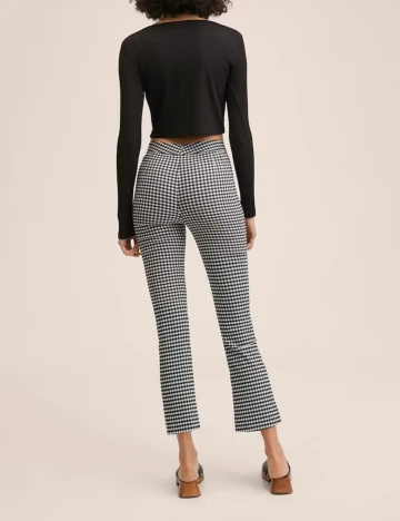 Pantaloni Mango, alb/negru
