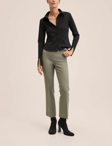 Pantaloni Mango, kaki Verde