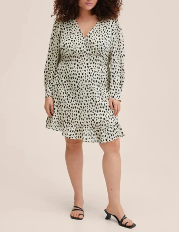 Rochie scurta Mango, ecru