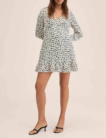Rochie scurta Mango, ecru