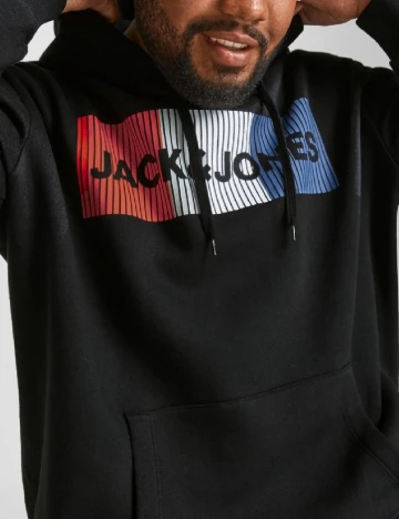 Hanorac Jack&Jones Plus Size Men, negru