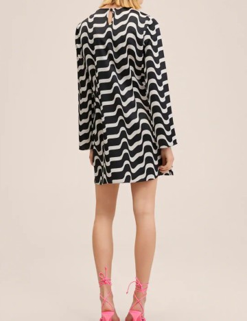 Rochie scurta Mango, alb/negru