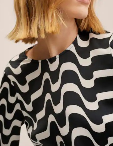 Rochie scurta Mango, alb/negru