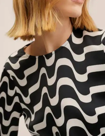 Rochie scurta Mango, alb/negru