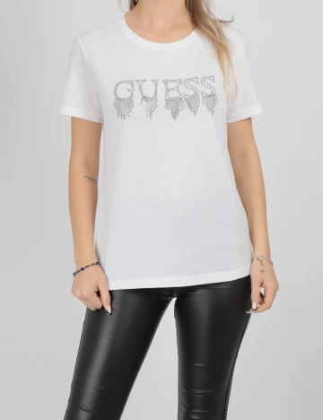 Tricou Guess, alb Alb