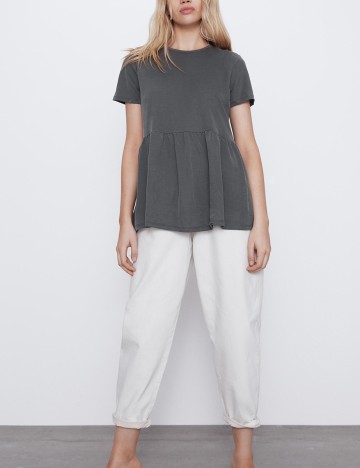 Tricou Zara, gri, L