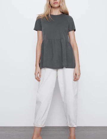 Tricou Zara, gri, L