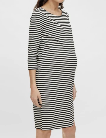 Rochie scurta Mamalicious, alb/negru