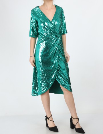 Rochie medie Vila, verde