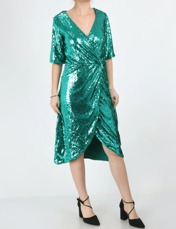 Rochie medie Vila, verde Verde